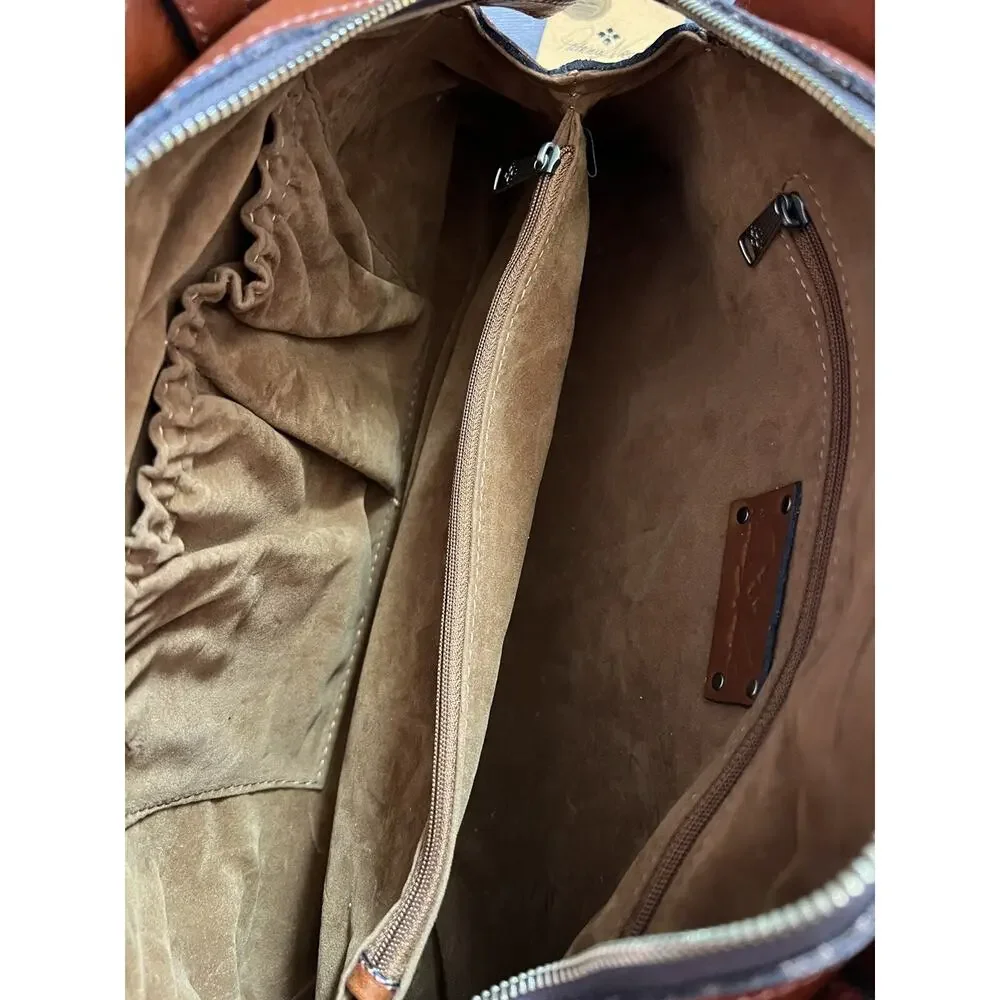 Patricia Nash Macellara Oval Satchel shoulder bag tan Heritage A399509